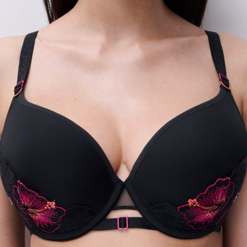 Chantelle Pulp Daydream black/red padded bra