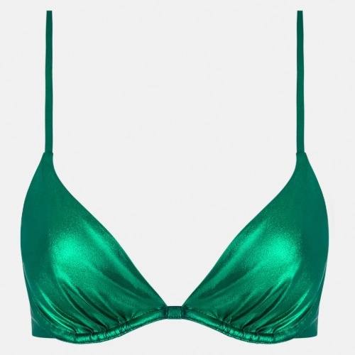 Chantelle Pulp Metallic green soft-cup bikini bra