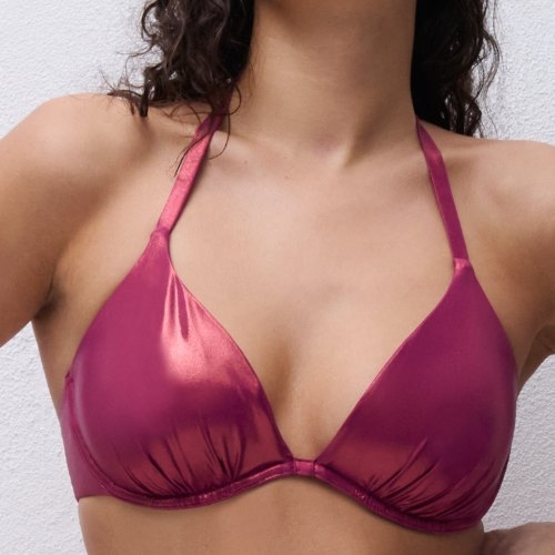 Chantelle Pulp Metallic purple soft-cup bikini bra