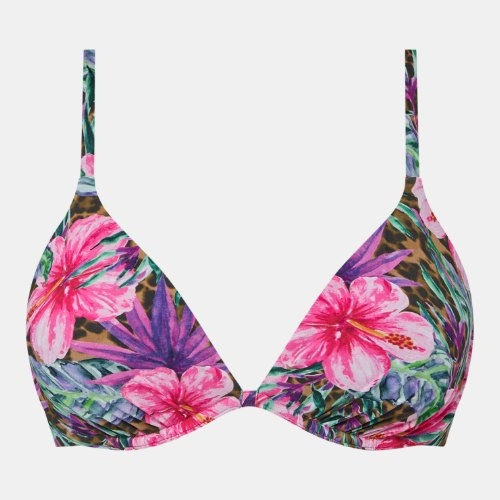 Chantelle Swimwear Easy Pop pink/print soft-cup bikini bra