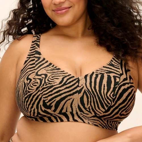 Elomi Swim Tortoli Bay brown/print soft-cup bikini bra