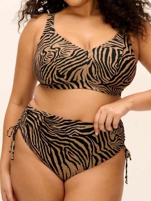 Elomi Swim Tortoli Bay brown/print soft-cup bikini bra