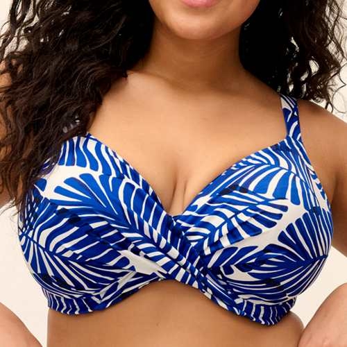 Elomi Swim Blue Palm Beach twilight soft-cup bikini bra