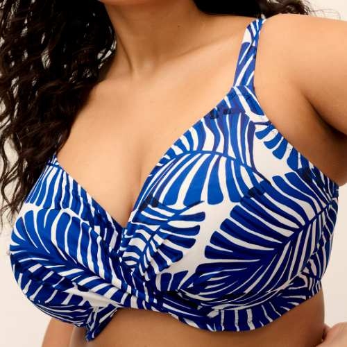Elomi Swim Blue Palm Beach twilight soft-cup bikini bra