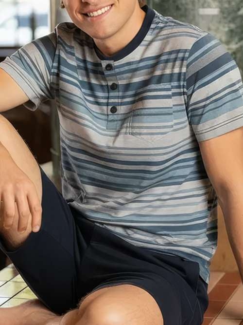 Charlie Choe Men navy blue shortama