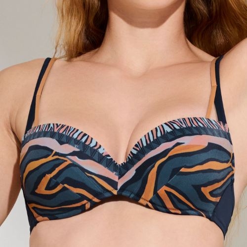 Lisca Swimwear Tanzania blue soft-cup bikini bra