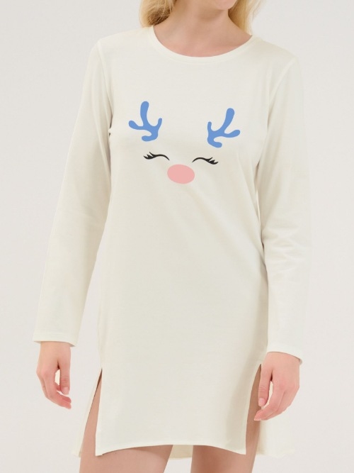 Lisca Nachtmode Holiday crème nightdress