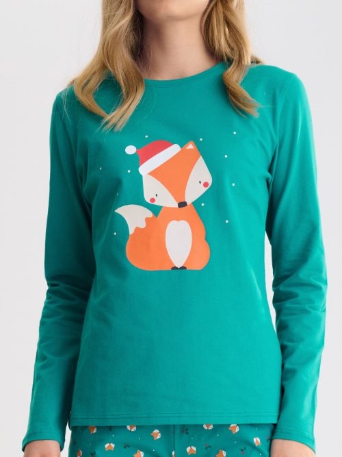 Lisca Nachtmode Foxy green pajama