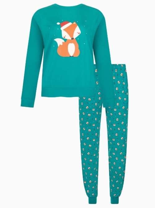 Lisca Nachtmode Foxy green pajama