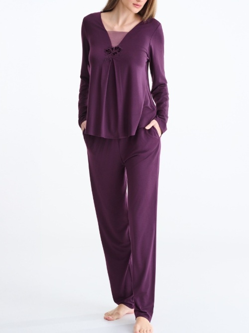Lisca Nachtmode Velvet purple pajama
