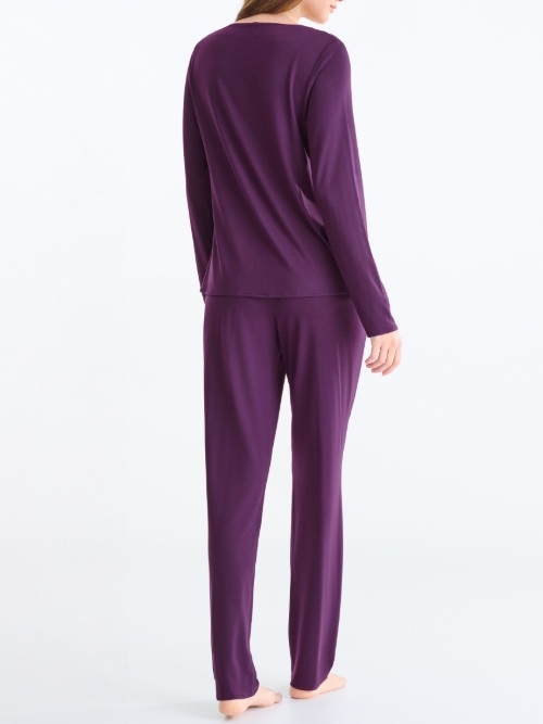 Lisca Nachtmode Velvet purple pajama