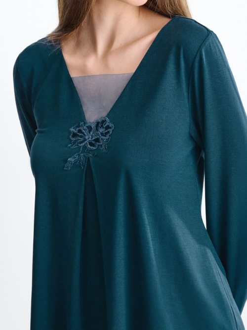 Lisca Nachtmode Velvet blue pajama