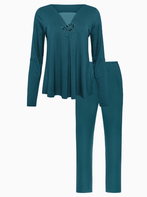Lisca Nachtmode Velvet blue pajama