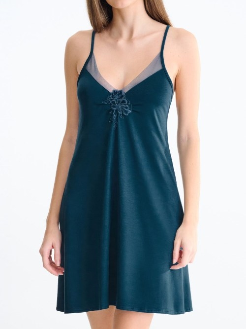 Lisca Nachtmode Velvet blue nightdress