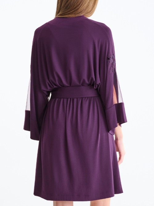 Lisca Nachtmode Velvet purple kimono