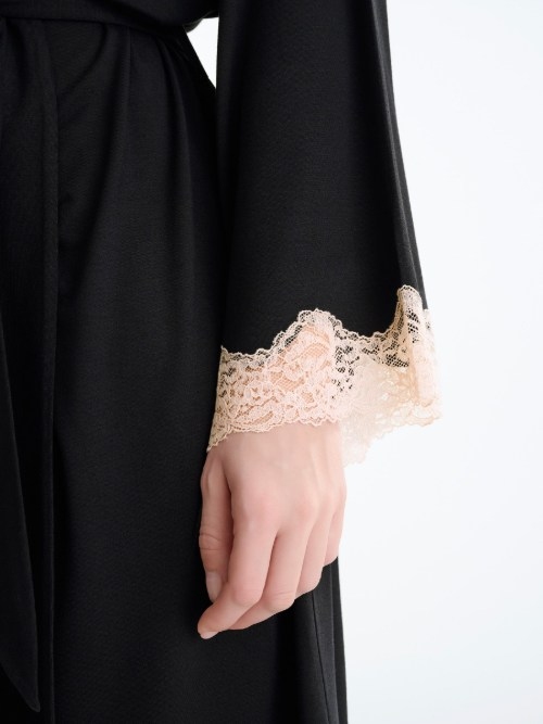 Lisca Nachtmode Tania black kimono