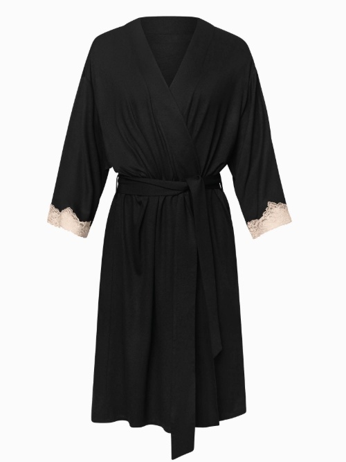 Lisca Nachtmode Tania black kimono