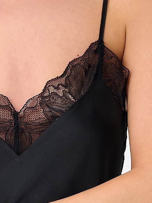 LingaDore Night 8501 black spaghetti top
