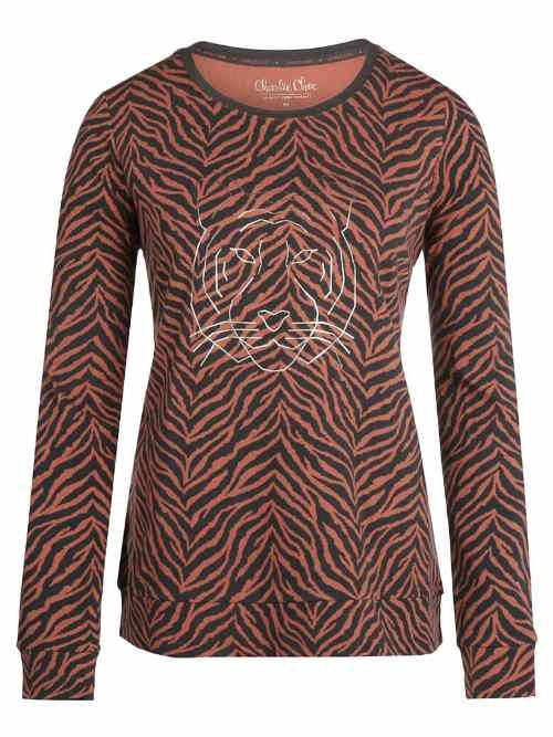 Charlie Choe Wild Nights brown/print sleep shirt