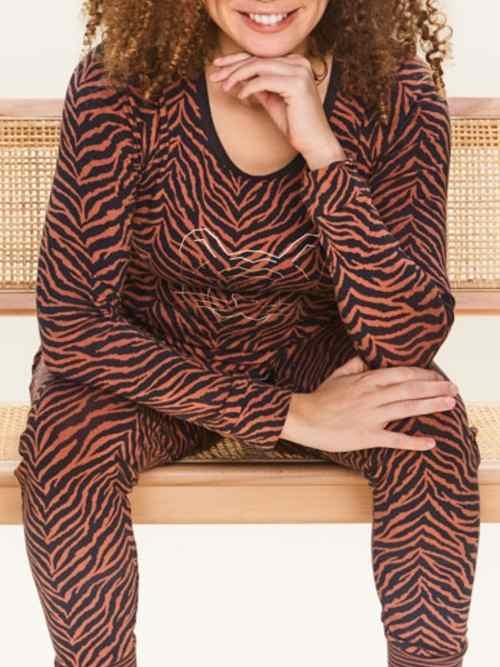 Charlie Choe Wild Nights brown/print sleep shirt