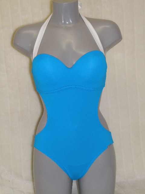 Sapph Swimwear sample Kwaikiki Island blue/white monokini
