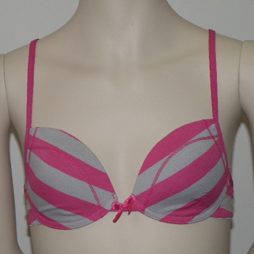 Boobs & Bloomers Summer Stripes pink/grey girls bra