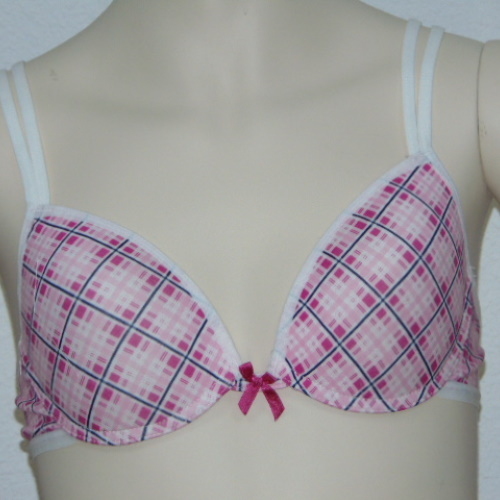 Boobs & Bloomers Checkered pink girls bra