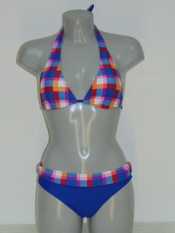 SHIWI AAF Blue/Orange print Triangle Bikinitop + Brief