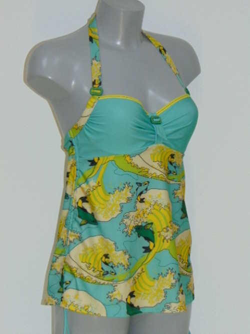 Marlies Dekkers Swimwear Ojiya green tankini top Marlies Dekkers Swimwear Ojiya green tankini top