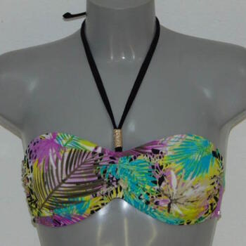 SAPPH BEACH ALOHA Purple/Yellow Bandeau bikinitop