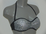 Sapph Beach Methics Leaves grey soft-cup bikini bra