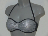 Sapph Beach Methics Leaves grey soft-cup bikini bra