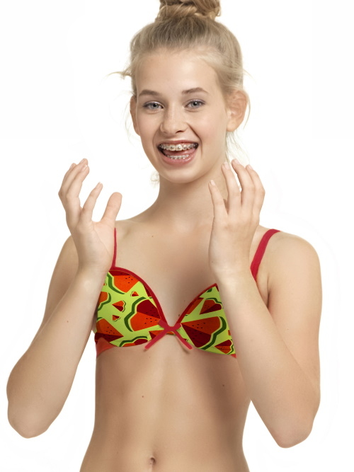 Boobs & Bloomers Sunny red/print girls bra Boobs & Bloomers Sunny red/print girls bra