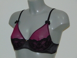 Sapph Kimberley pink/black soft-cup bra