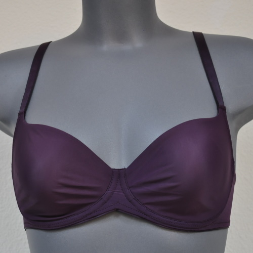 Eva Border purple soft-cup bra
