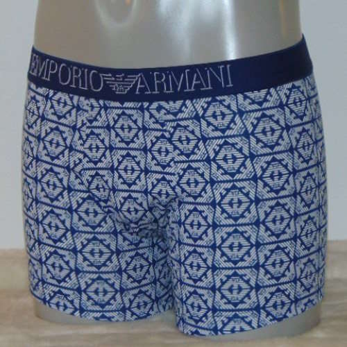 Armani Men's Logo blue/white boxer short Armani Men's Logo blue/white boxer short