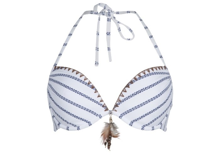 LingaDore Beach Mae white/blue padded bikini bra LingaDore Beach Mae white/blue padded bikini bra