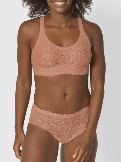 Sloggi Zero Feel Lace salmon wireless bra Sloggi Zero Feel Lace salmon wireless bra
