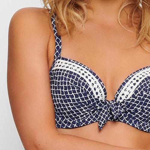 LingaDore Beach Serra navy/white padded bikini bra LingaDore Beach Serra navy/white padded bikini bra