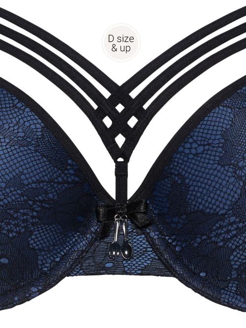 Marlies Dekkers Dame de Paris black/blue padded bra Marlies Dekkers Dame de Paris black/blue padded bra