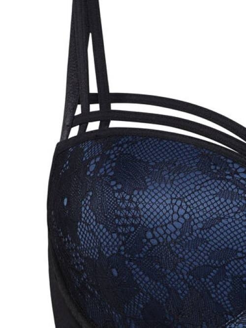 Marlies Dekkers Dame de Paris black/blue padded bra Marlies Dekkers Dame de Paris black/blue padded bra