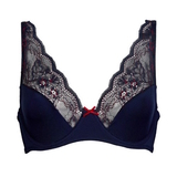After Eden Moon navy/red soft-cup bra