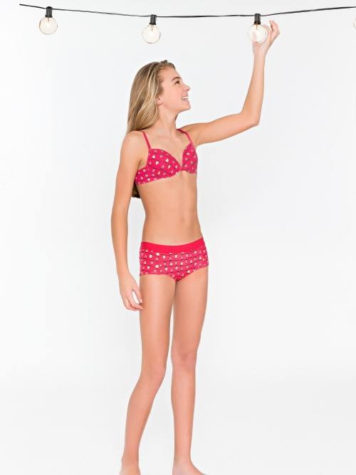 Boobs & Bloomers Benthe pink/print girls bra Boobs & Bloomers Benthe pink/print girls bra