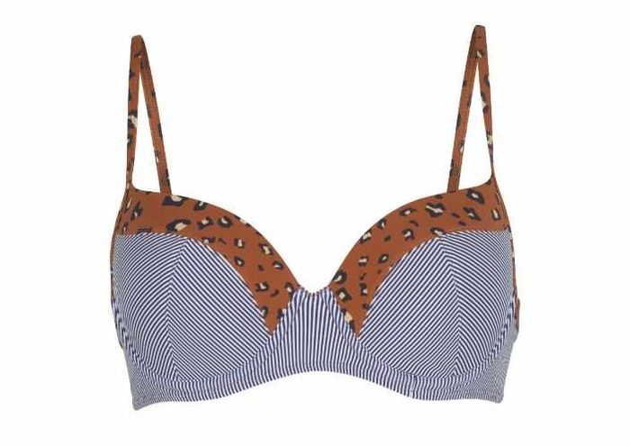 LingaDore Beach Striped Cheetah brown/print padded bikini bra LingaDore Beach Striped Cheetah brown/print padded bikini bra