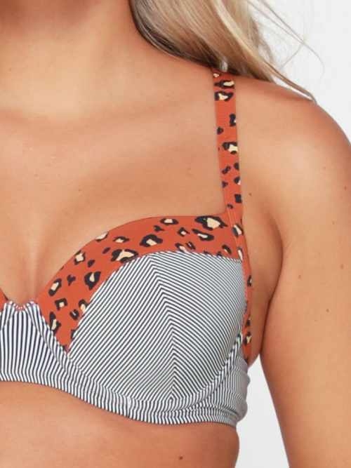 LingaDore Beach Striped Cheetah brown/print padded bikini bra LingaDore Beach Striped Cheetah brown/print padded bikini bra