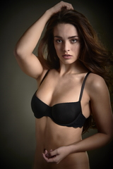 My Basic by After Eden Glossy black/pink padded bra