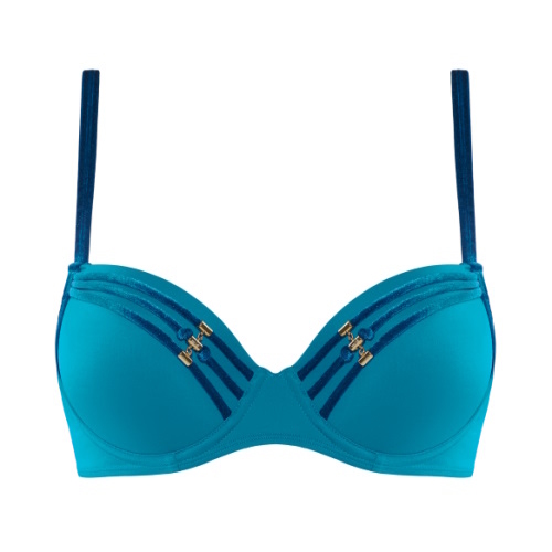Marlies Dekkers Swimwear Velvet Kiss petrol push up bikini bra Marlies Dekkers Swimwear Velvet Kiss petrol push up bikini bra