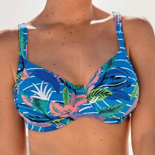 Rosa Faia Beach Sibel blue/print soft-cup bikini bra