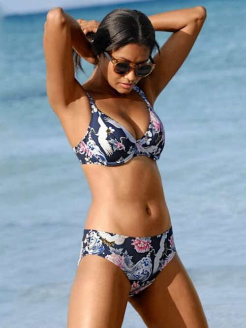 Rosa Faia Swimwear Celine navy/print soft-cup bikini bra Rosa Faia Swimwear Celine navy/print soft-cup bikini bra