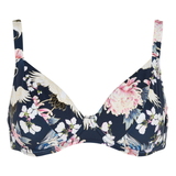 Rosa Faia Beach Celine navy/print soft-cup bikini bra
